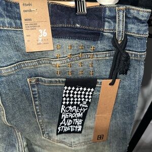 Ksubi Men's Denim Jeans with Gold Stitching